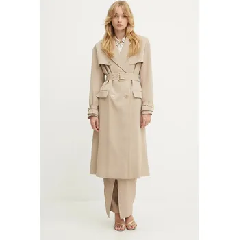 Dámský kabát Trenčkot s vlněnou směsí Marciano by Guess NINA 5YGL03.7340A béžová 80X, vel. 38