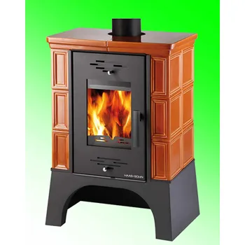 Krbová kamna HAAS+SOHN EBOLI karamel, černý podstavec - krbová kamna