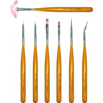 7x Štětec na zdobení, sonda na gelové a hybridní nehty, sada 7 ks