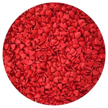 Jedlá dekorace na dort Cukrové zdobení červené srdíčka 80g - I LOVE CAKES