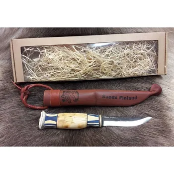 lovecký nůž Wood Jewel Finland Lion Puukko 9 cm - dárkové balení 23LION9