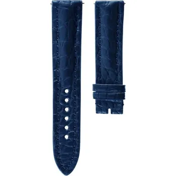 Řemínek na hodinky Kožený řemínek Biatec z pravého krokodýla | Modrý - 20 mm - Bez spony + 5 let záruka a dárek ZDARMA