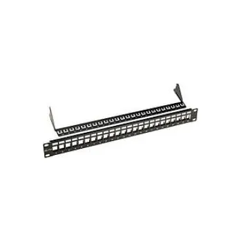 Patch panel Solarix Univerzální modulární neosazený patch panel 24 portů černý 1U SX24M-0-STP-BK-UNI