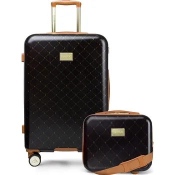 PUCCINI Sada cestovních KUFRŮ Střední + Kufřík ABS Tvrdé 2v1