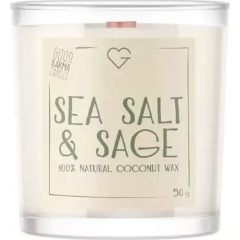 Svíčka Goodie Svíčka s dřevěným praskajícím knotem – Sea Salt & Sage 50 g