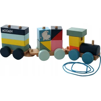 ostatní stavebnice Stavebnice , Dřevěný vláček, Mumínci , Sada 23 dílků