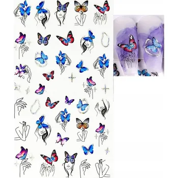 samolepka Samolepicí 5D Samolepky na nehty Motýli R134