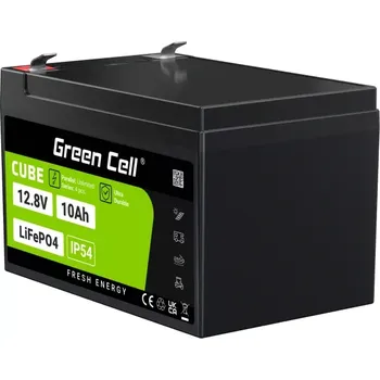 Trakční baterie Baterie LiFePO4 Green Cell LFPGC12V10AH LiFePO4 Baterie 12V, 12,8V 10Ah, 128Wh IP54