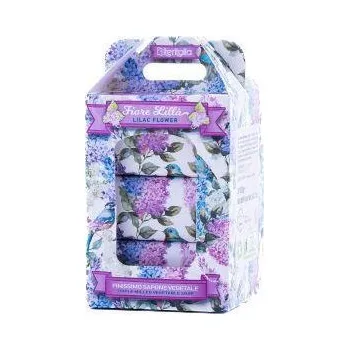 Kosmetická sada ITERITALIA Dárkový set rostlinných mýdel - Šeřík, 3x100 g