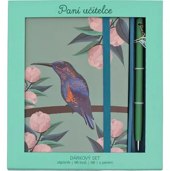 Dárkový set BIRD | Zápisník s perem PANÍ UČITELCE