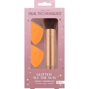 Přípravek na tvář REAL TECHNIQUES VB Sada štětců a houbiček GLITTER ALL THE WAY