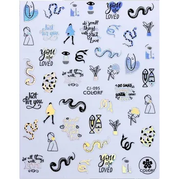 samolepka Samolepky na nehty 3D vzory ozdoby HOLO R5