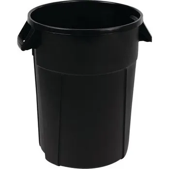 Venkovní odpadkový koš Plastový odpadkový koš Manutan Expert Pure, objem 120 l, černá + Prodloužená záruka na 10 let