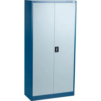 Skříňka na nářadí Kovová dílenská skříň Manutan Expert, 195 x 100 x 45 cm, modrá/šedá + Prodloužená záruka na 10 let