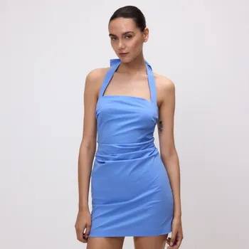 Dámské šaty Reserved - Mini šaty s vázáním - světle modrá - 327FH-50X - 327FH-50X-S