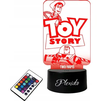 Lampička LAMPičKA NA SKLE Pohádka Pro Děti Toy Story 3D LED RGB + DÁLKOVÝ OVLADAČ 16 BAREV