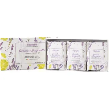 Kosmetická sada ITERITALIA Dárkový set rostlinných mýdel - Levandule a bergamot, 3x125 g
