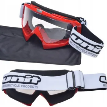 Motocyklové brýle UNIT Motokrosové brýle Enduro Adventure Quad ATV Červené Zrcadlové sklo