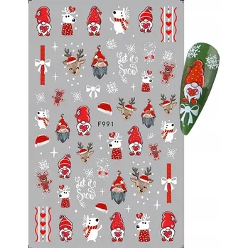 samolepka Vánoční Samolepky na nehty s motivem Santa Clause R126