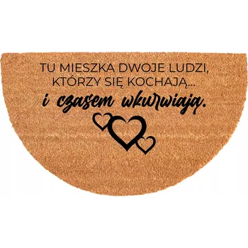 Rohožka KOKOSOVÁ ROHOŽKA PŮLKRUHOVÁ ODOLNÁ EKOLOGICKÁ 40X70CM PROTISKLUZOVÁ