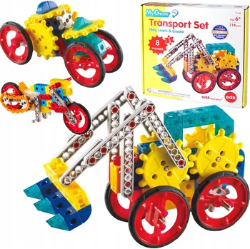ostatní stavebnice Stavebnice Moje transporty 118 dílků 8 modelů vozidel KREATIVITA