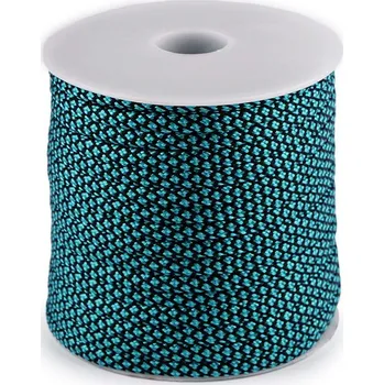 Galanterie Oděvní šňůra s duší Ø4 mm - 4 tyrkys černá