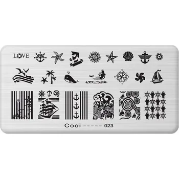 Šablona na nehty s motivem mušlí – Léto C23