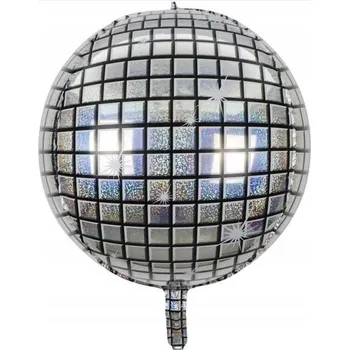 Balónek Fóliový balónek Disco koule holografický DISCO Stříbrný Narozeniny Oslava