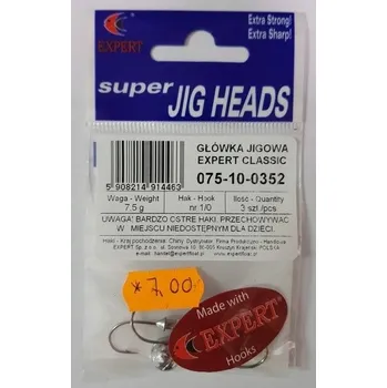 Rybářský háček Expert Classic jigová hlavička 7,5g háček č. 1/0