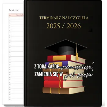 Kalendář Knižkový kalendář pro učitele 2026 A5 FunnyCase černý