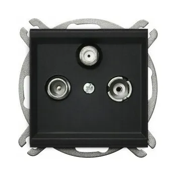 Elektrická zásuvka Anténní zásuvka nástěnná Ospel černá