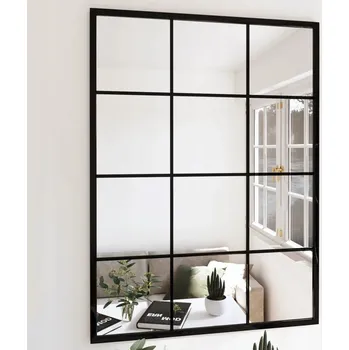 Zrcadlo Zrcadlo nástěnné, černé, 80 x 60 cm, kovové