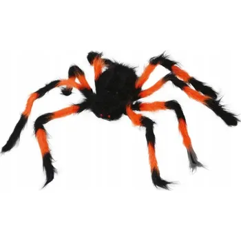 Obraz CHLUPATÝ HALLOWEENSKÝ PAVOUK ČERNO-ORANŽOVÝ 75 CM HALLOWEEN ČERNÝ