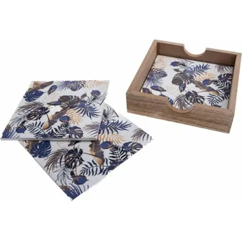 Vánoční dekorace Casa de Engel Home Dřevěné podtácky - sada 4ks, 4/32 Fialová UNI (2830674)