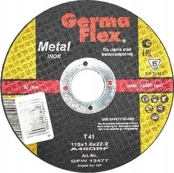 Řezný kotouč Plochý řezný kotouč na nerezovou ocel Germa Flex GFW 13477 115 mm