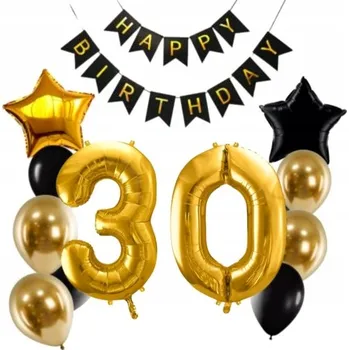 Sada balónků Alibaba Import AL-1248, zlatá a černá