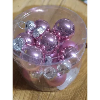 Vánoční dekorace Vánoční ozdoby / baňky 12ks barva růžová