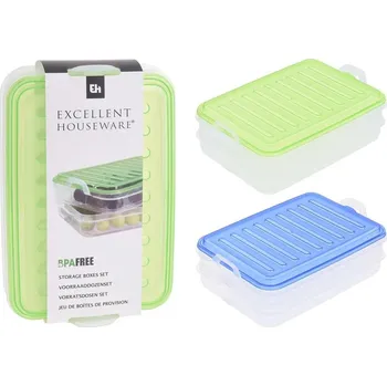 Dóza na potraviny Dóza 2 patra, 23x15,5x 7,5cm, PH mix barev