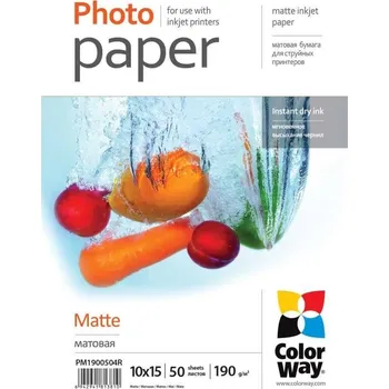 Fotopapír COLORWAY fotopapír/ matte 190g/m2, 10x15/ 50 kusů