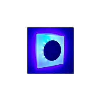 Stropní halogenové svítidlo skleněné + modrý LED pásek 3W GU10 čtvercové