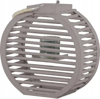 Obraz Dřevěná béžová lucerna na balkon, terasu, do obýváku nebo ložnice, boho styl, 35 cm