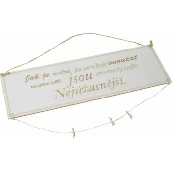 Vánoční dekorace Casa de Engel Home Dřevěná závěsná cedule s nápisem (CZ), 0/10 Fialová UNI (2830568)