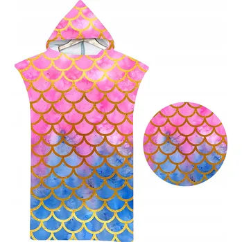 Pončo na otužování z mikrovlákna, ručník s kapucí, dámské, pánské, pro mládež