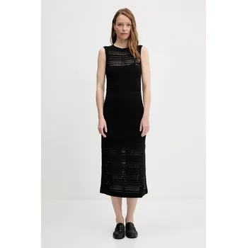 Dámské šaty Šaty Tommy Hilfiger černá barva, maxi, přiléhavé, WW0WW45649 99X, vel. L