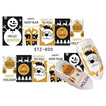 Samolepky na nehty - vánoční sněhuláci D40