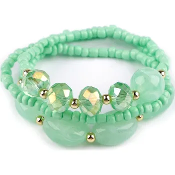 Náramek Pružný náramek sada 3 ks - 4 zelená pastel sv