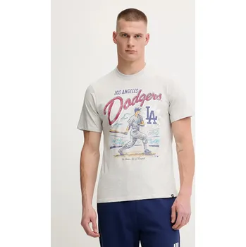 Pánské tričko Bavlněné tričko 47 brand MLB Los Angeles Dodgers BB012TEMECH685053CK šedá 09X, vel. XL