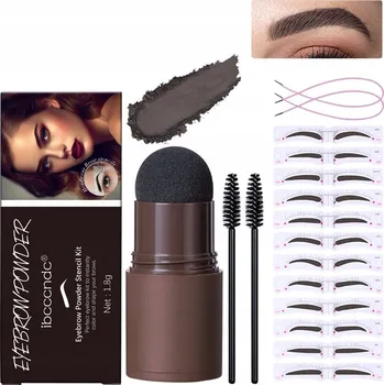 Tužka na obočí Razítko Pomáda na obočí + šablony pravítko Tmavě Hnědá #3