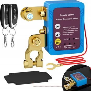 vypínač a zásuvka Dálkový automatický odpojovač baterie 12V 240A 2x dálkové ovládání