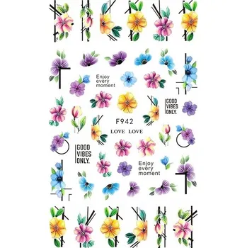 samolepka Samolepicí Samolepky na nehty 3D květiny R63